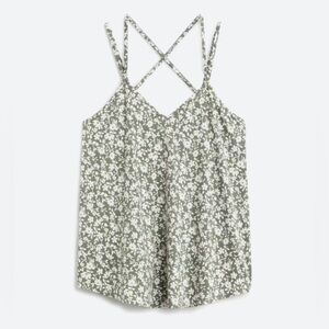 PAPERMOON
Basima Back Detail Knit Top in olive green. Floral design. Medium.